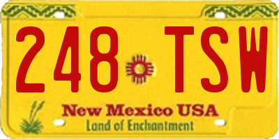 NM license plate 248TSW