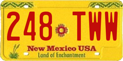 NM license plate 248TWW