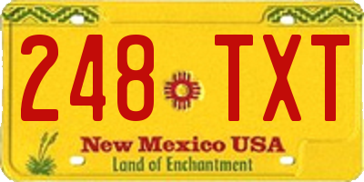 NM license plate 248TXT
