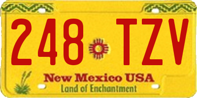 NM license plate 248TZV