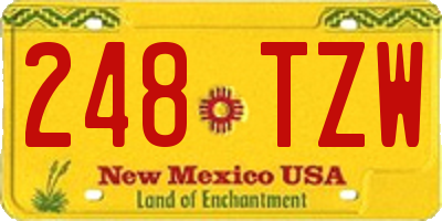 NM license plate 248TZW