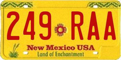 NM license plate 249RAA