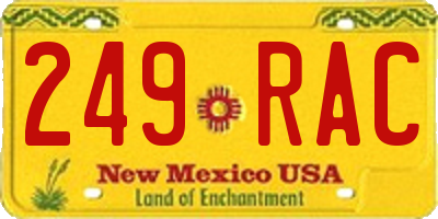 NM license plate 249RAC