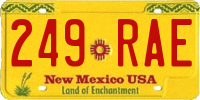 NM license plate 249RAE