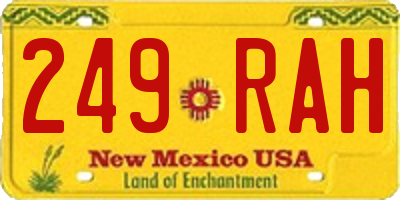 NM license plate 249RAH