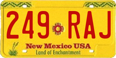 NM license plate 249RAJ