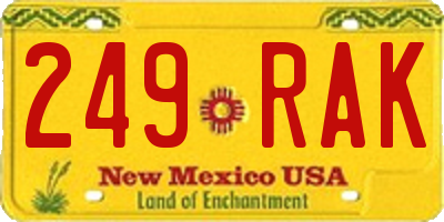 NM license plate 249RAK