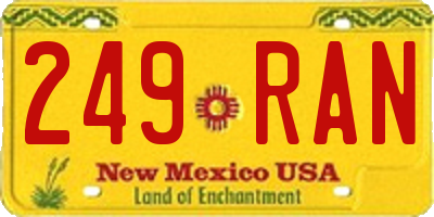 NM license plate 249RAN