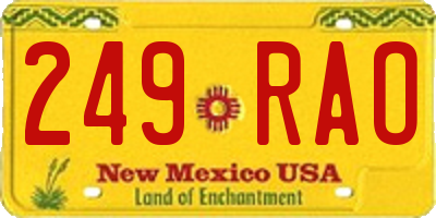 NM license plate 249RAO
