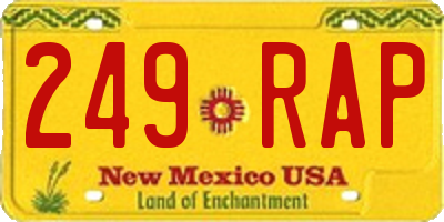 NM license plate 249RAP