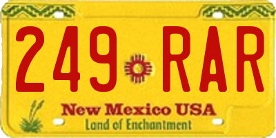 NM license plate 249RAR