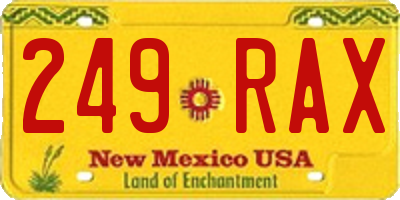 NM license plate 249RAX