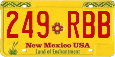 NM license plate 249RBB