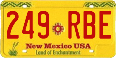NM license plate 249RBE