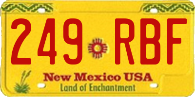 NM license plate 249RBF