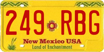 NM license plate 249RBG
