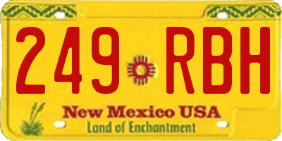 NM license plate 249RBH