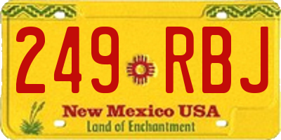 NM license plate 249RBJ