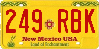 NM license plate 249RBK