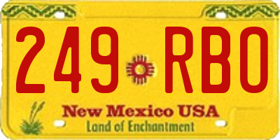 NM license plate 249RBO