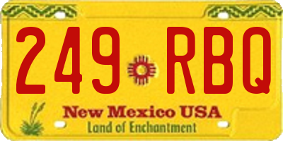 NM license plate 249RBQ