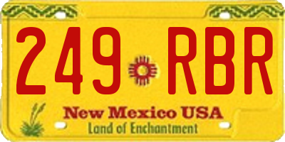 NM license plate 249RBR
