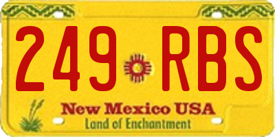 NM license plate 249RBS