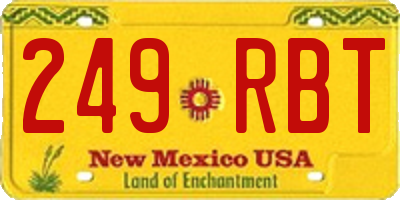 NM license plate 249RBT