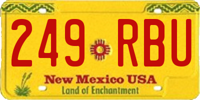 NM license plate 249RBU