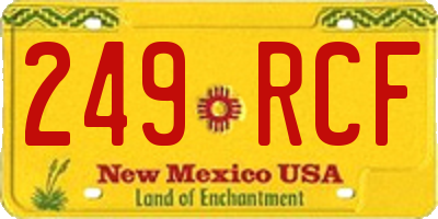NM license plate 249RCF