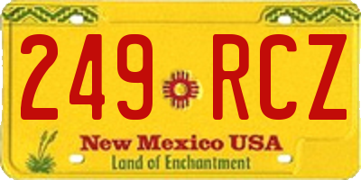 NM license plate 249RCZ
