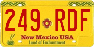 NM license plate 249RDF