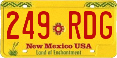 NM license plate 249RDG