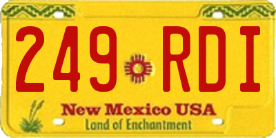 NM license plate 249RDI