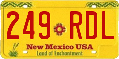 NM license plate 249RDL