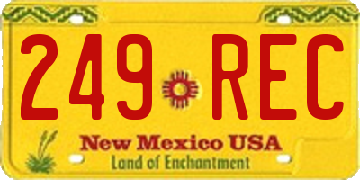 NM license plate 249REC