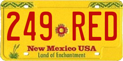 NM license plate 249RED