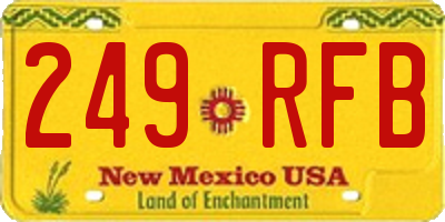 NM license plate 249RFB