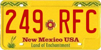 NM license plate 249RFC
