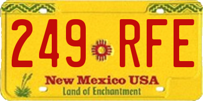 NM license plate 249RFE