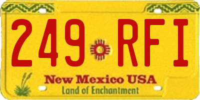NM license plate 249RFI