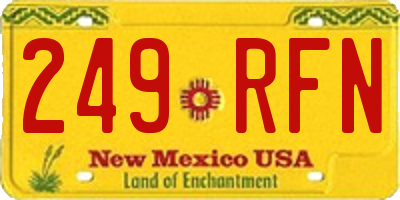 NM license plate 249RFN