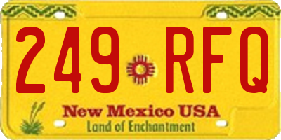 NM license plate 249RFQ