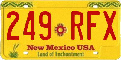NM license plate 249RFX