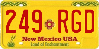 NM license plate 249RGD