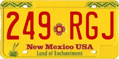 NM license plate 249RGJ