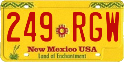 NM license plate 249RGW