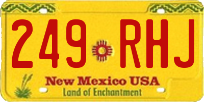 NM license plate 249RHJ