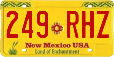 NM license plate 249RHZ