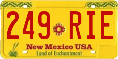 NM license plate 249RIE